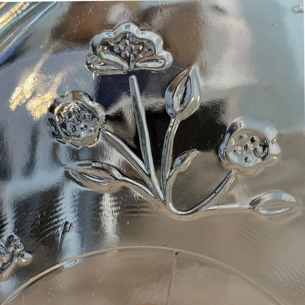 Princess House Heritage Etched Glass Oval Casserole Serving Dish with Lid 12.5in